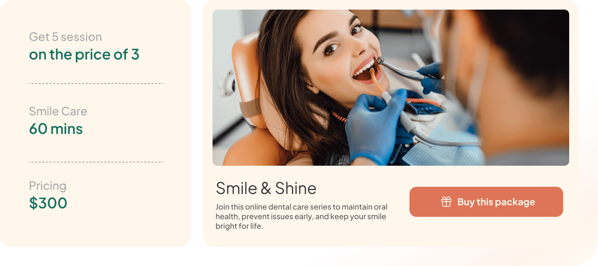 Flexible dental care packages