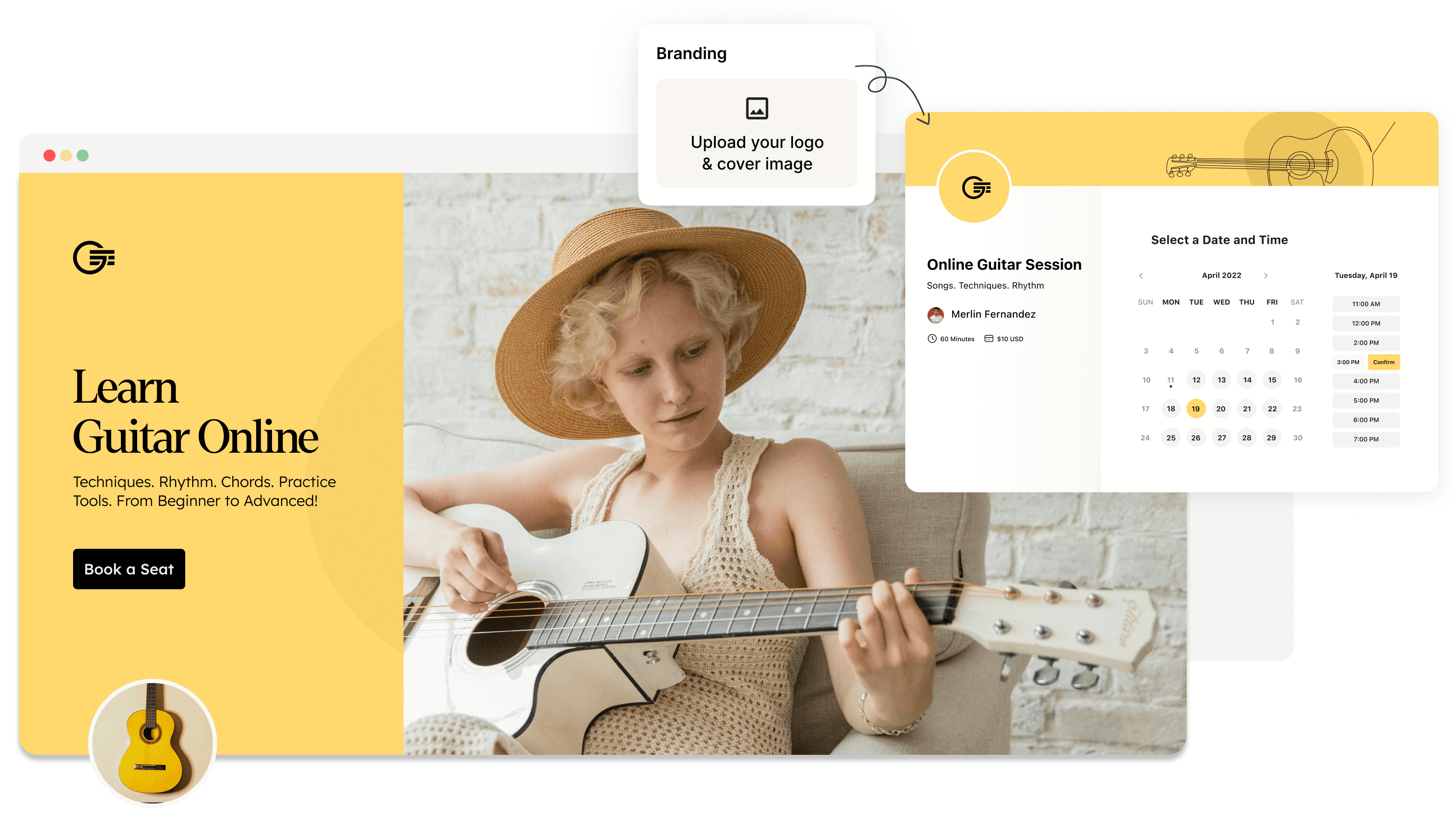 Customize your booking page to match your brand.